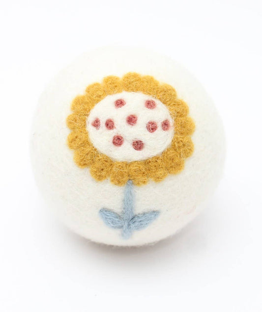 Flowers - Eco Wool Dryer Balls - Fair-Trade: Yellow/Blue