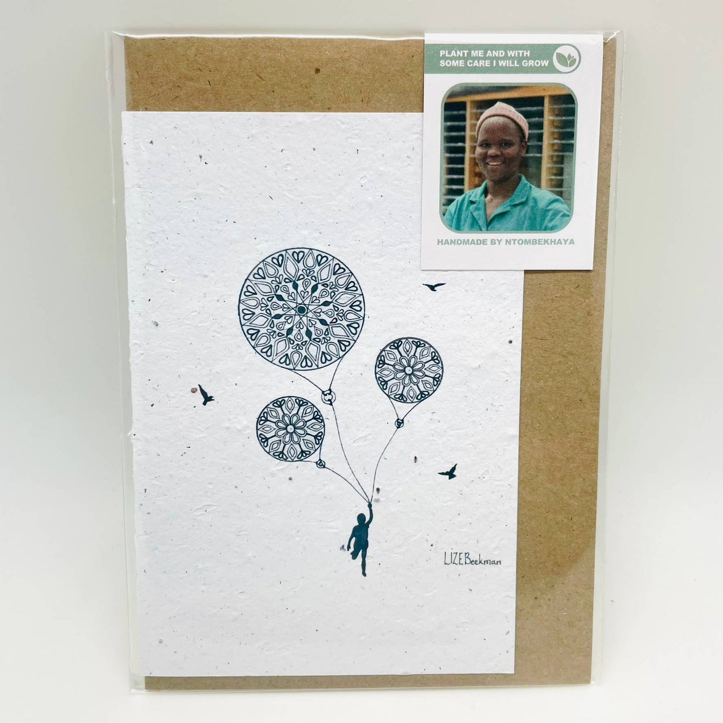 Growing Paper greeting card - Mandala Balloons: Paper Band