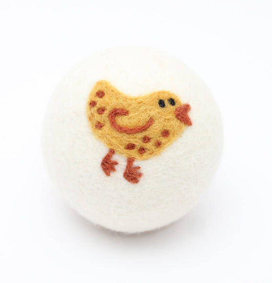 Birds - Eco Wool Dryer Balls - Fair-Trade: Yellow Chick