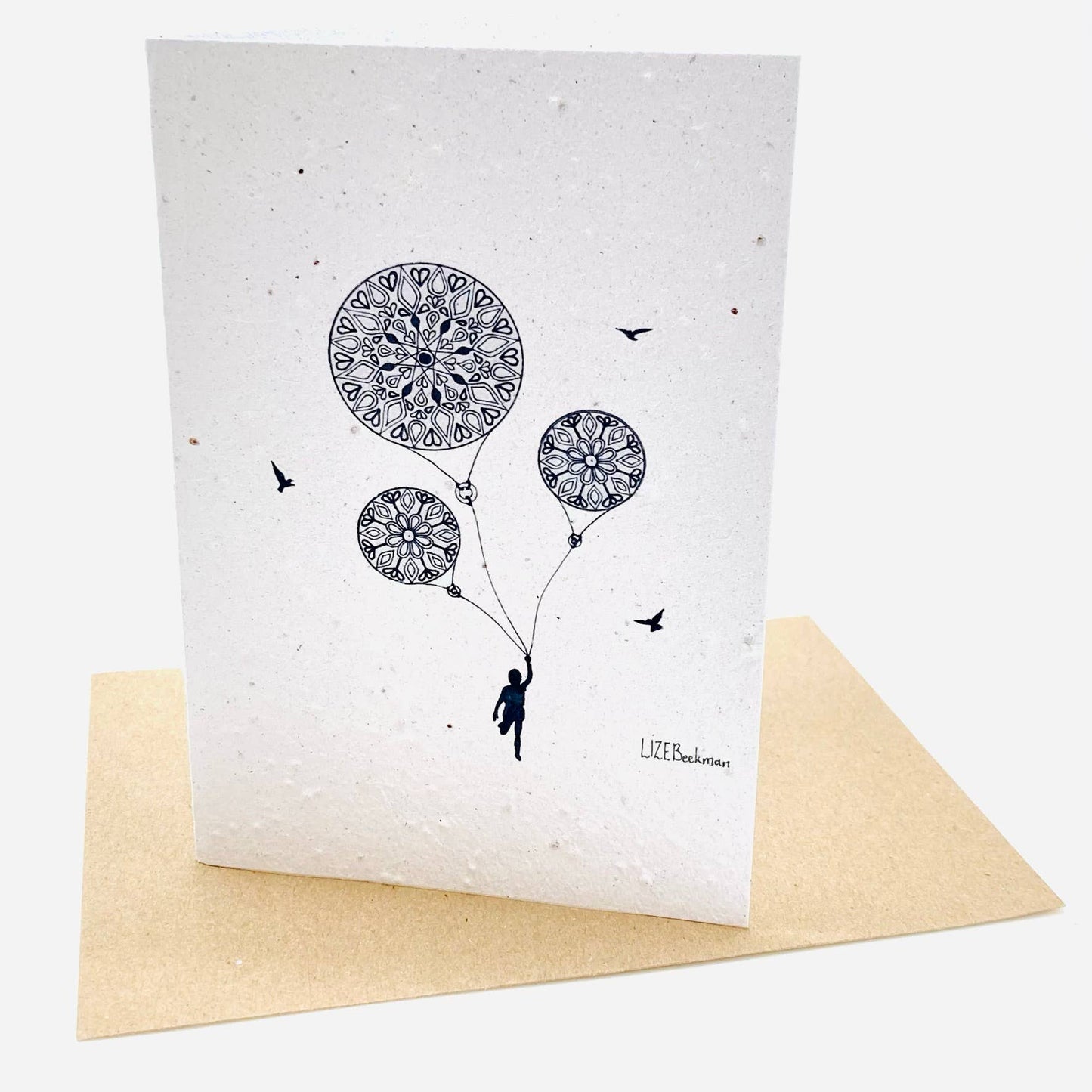 Growing Paper greeting card - Mandala Balloons: Paper Band