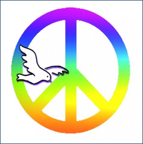 Small Sticker - Peace Symbol Rainbow