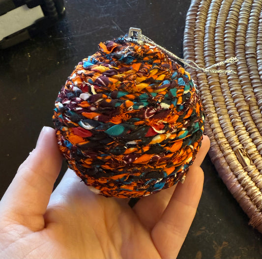 Christmas fabric ball ornament