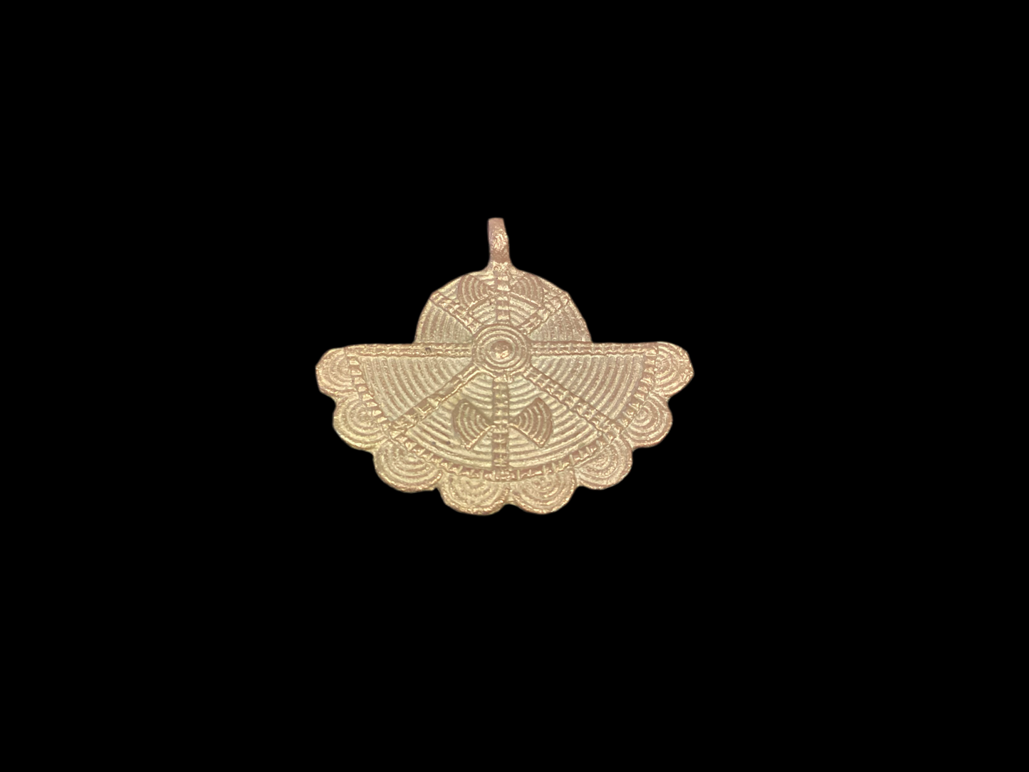 Small Flat Brass Pendant