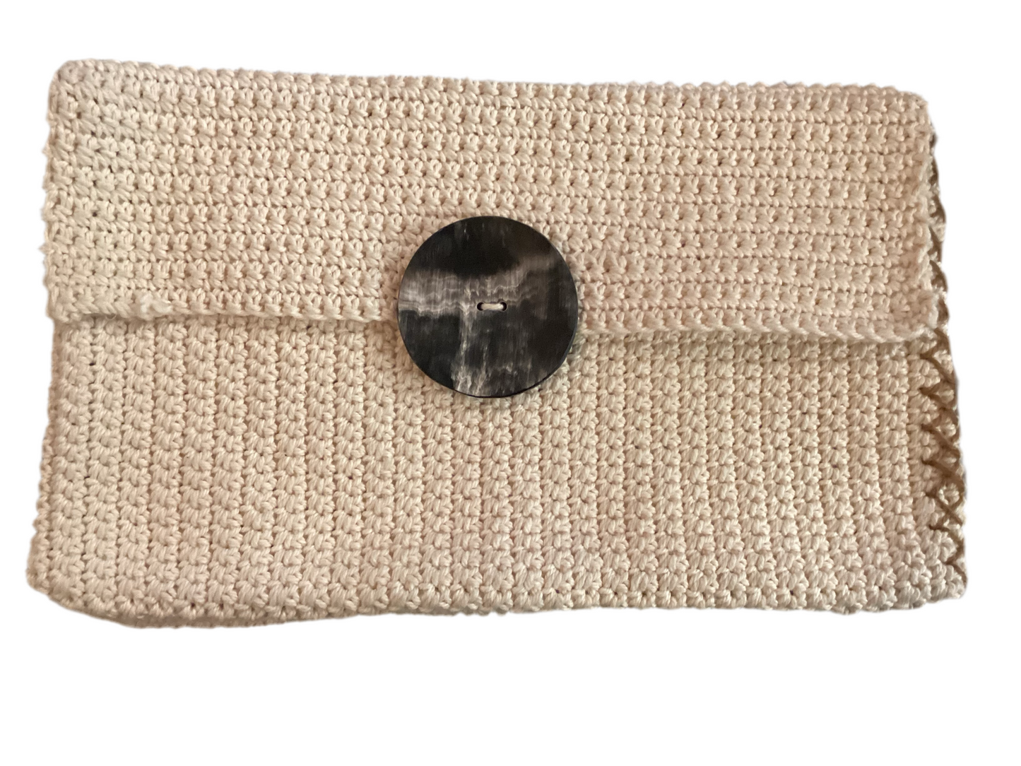 Crocheted Clutch with Horn Button