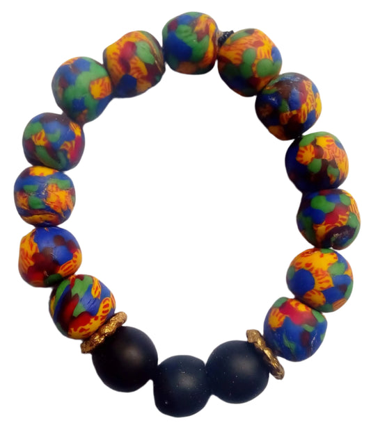 Vibrant Essence: African Beaded Bracelet