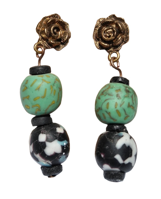 Elegant Krobo Bead Earrings