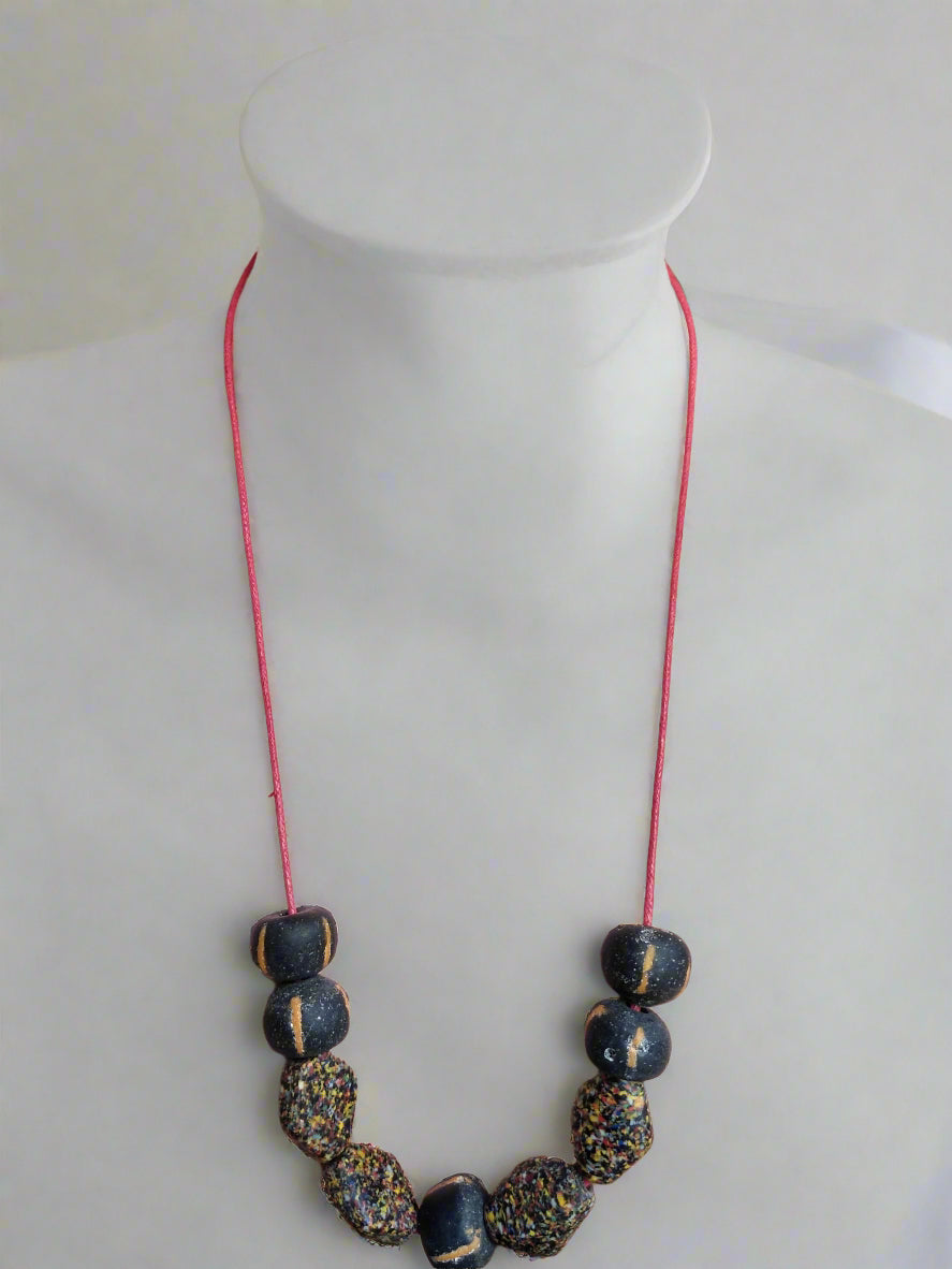 Adjustable Speckled Beaded Necklace