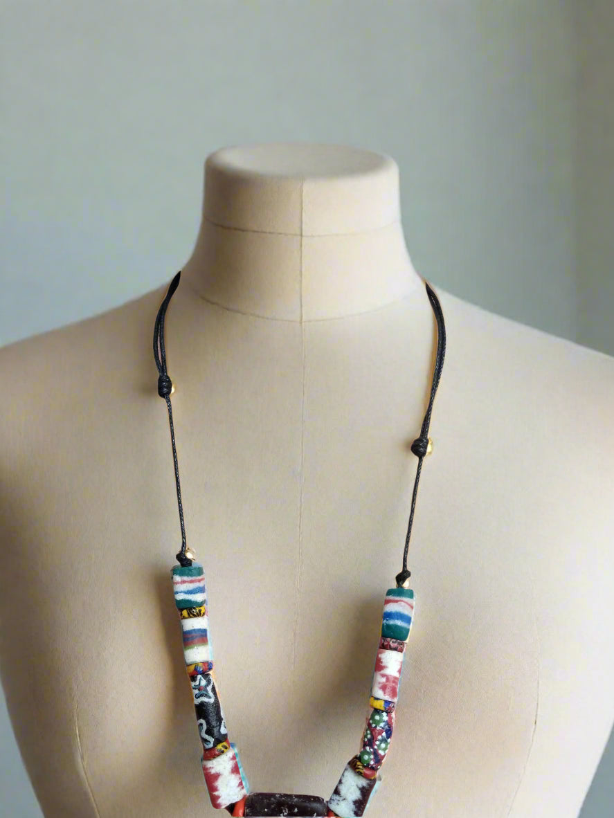 Adjustable Tribal Mix Bead Necklace