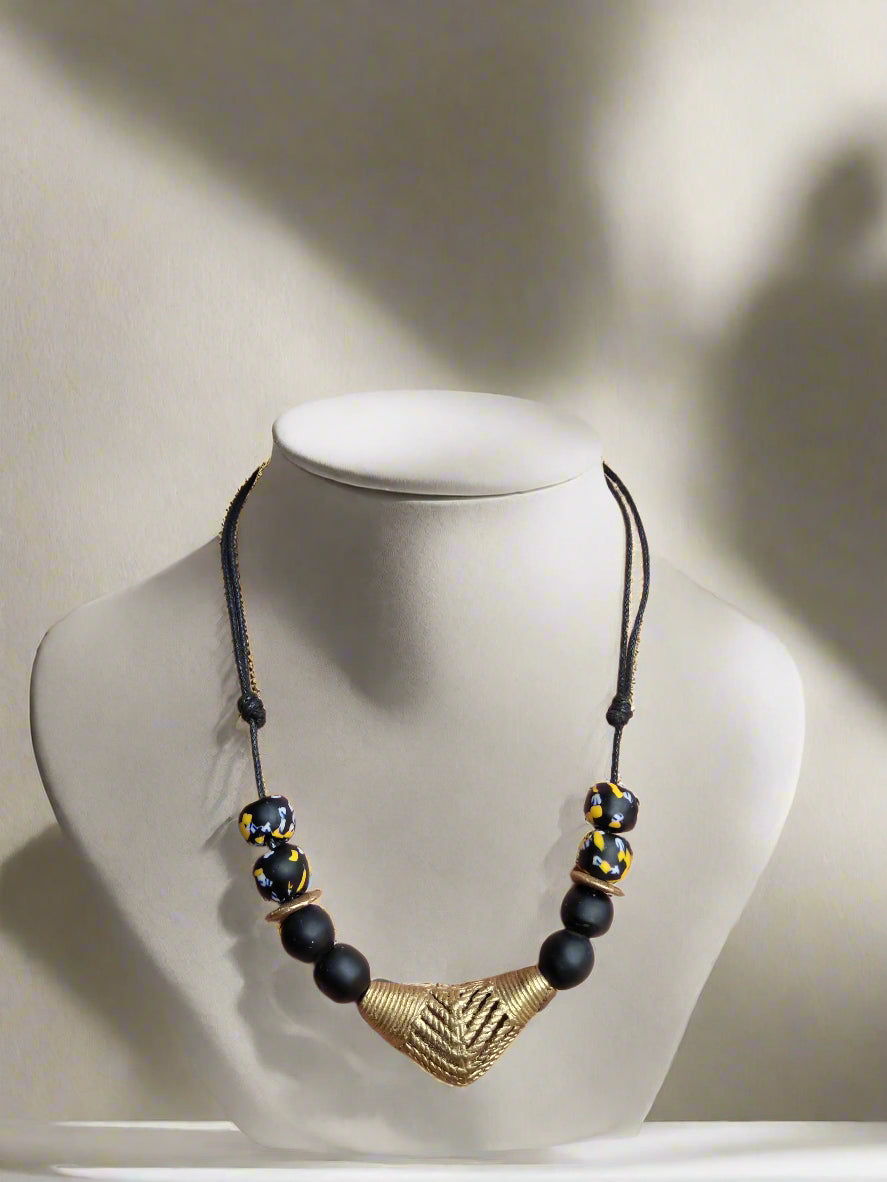 Regal Heritage Black & Gold Necklace