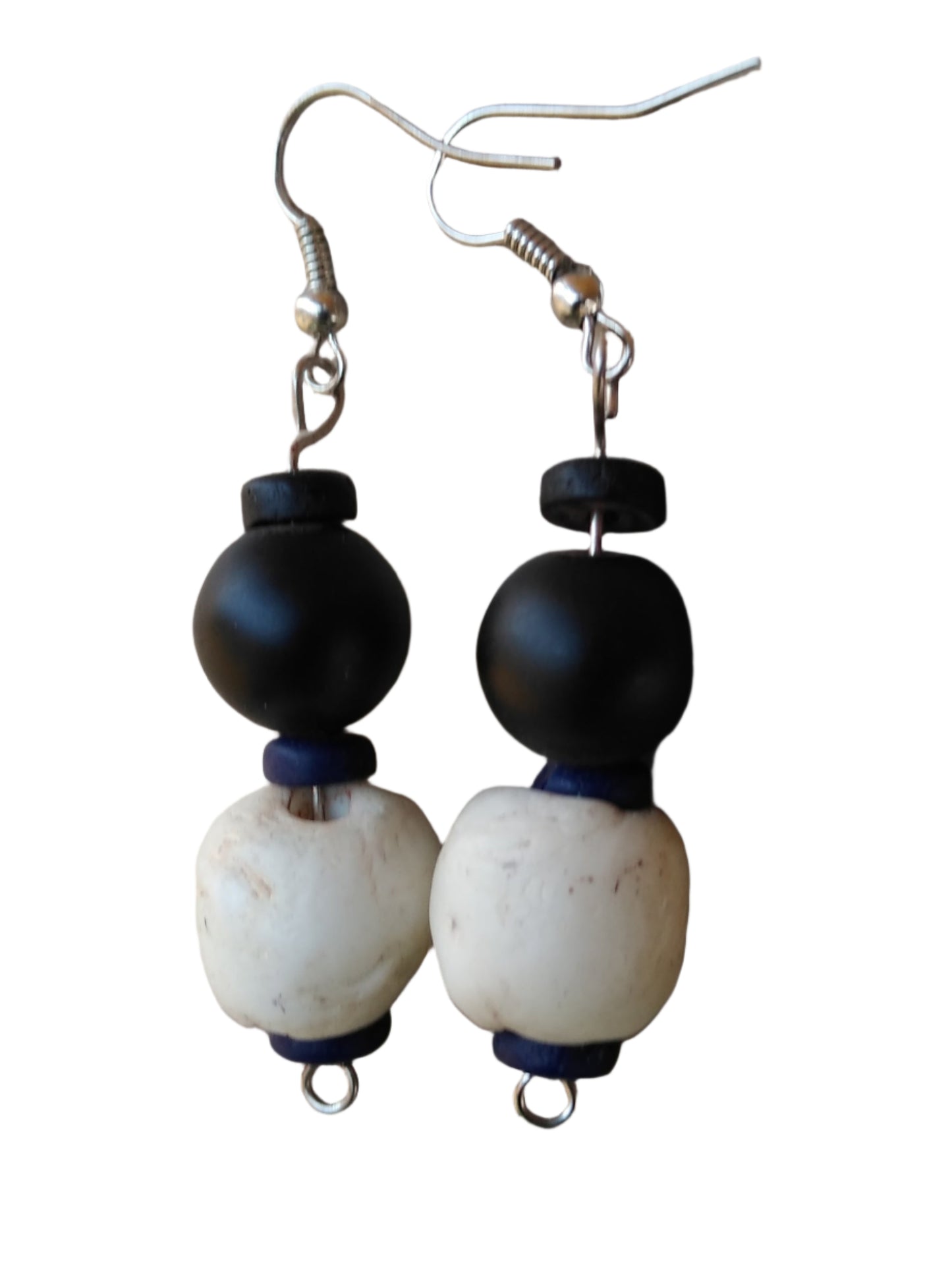 Monochrome Contrast Glass Drop Earrings