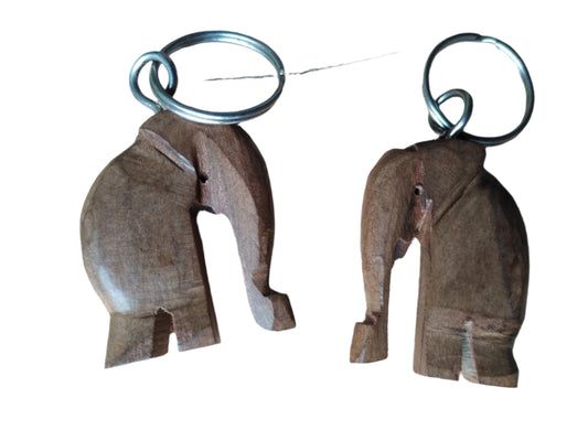 Elephant Wooden Keychain