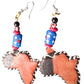 Africa Rising Leather Map Earrings