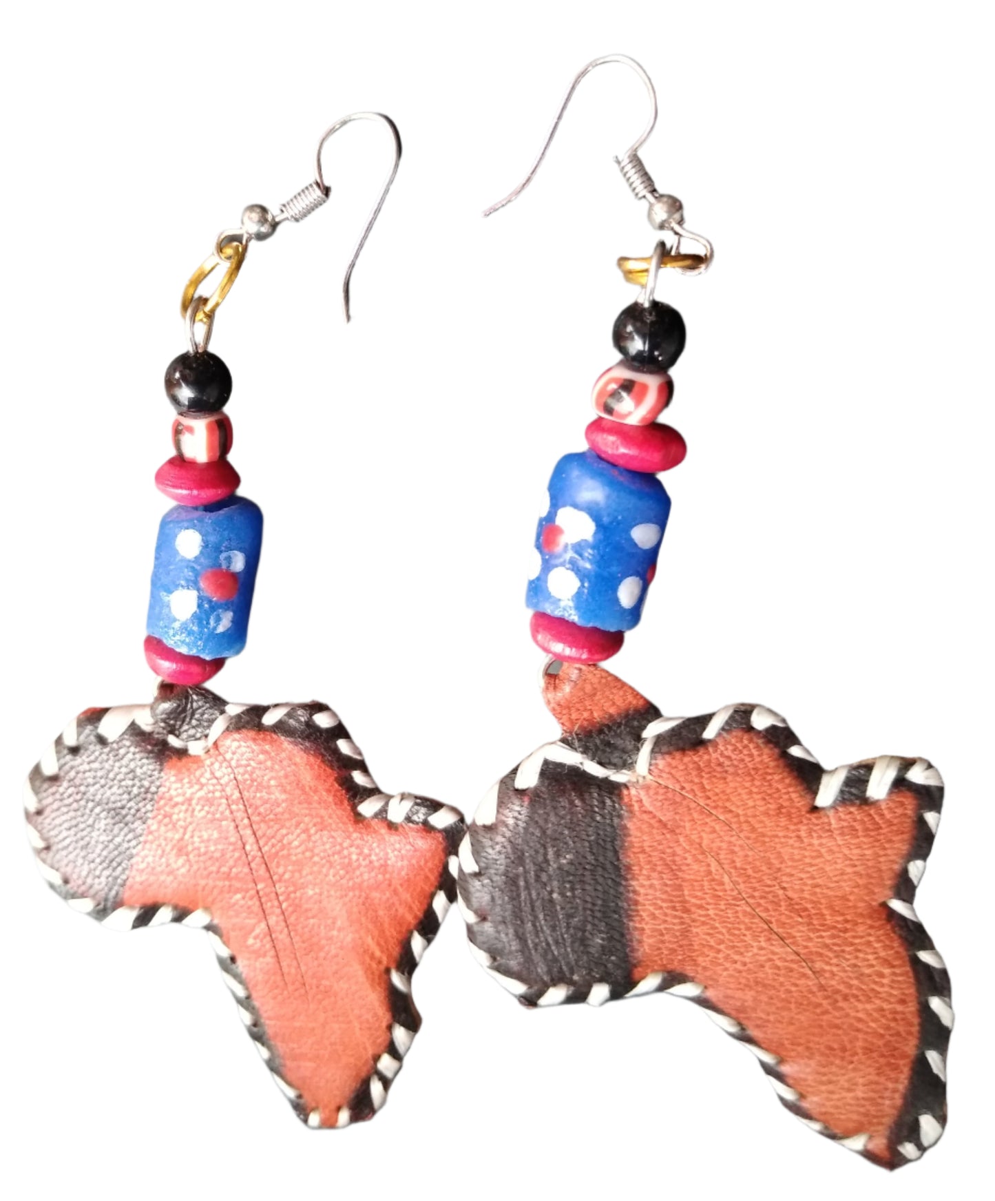 Africa Rising Leather Map Earrings