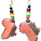 Africa Rising Leather Map Earrings