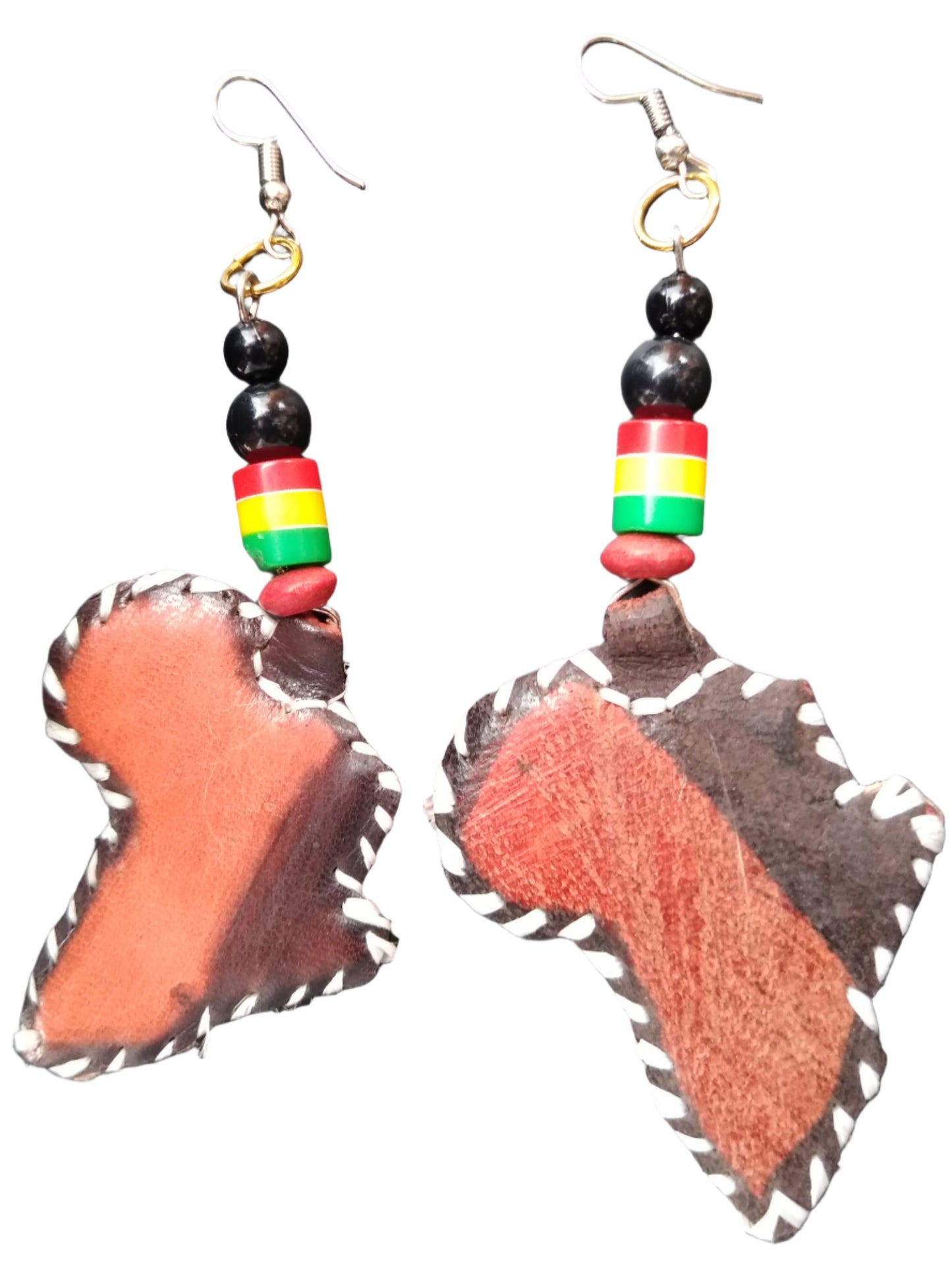 Africa Rising Leather Map Earrings