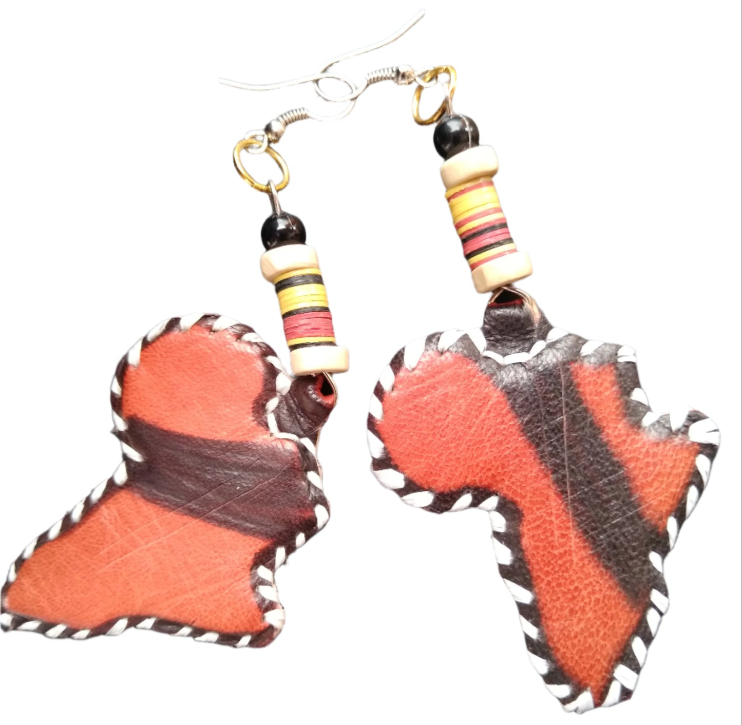 Africa Rising Leather Map Earrings