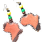 Africa Rising Leather Map Earrings