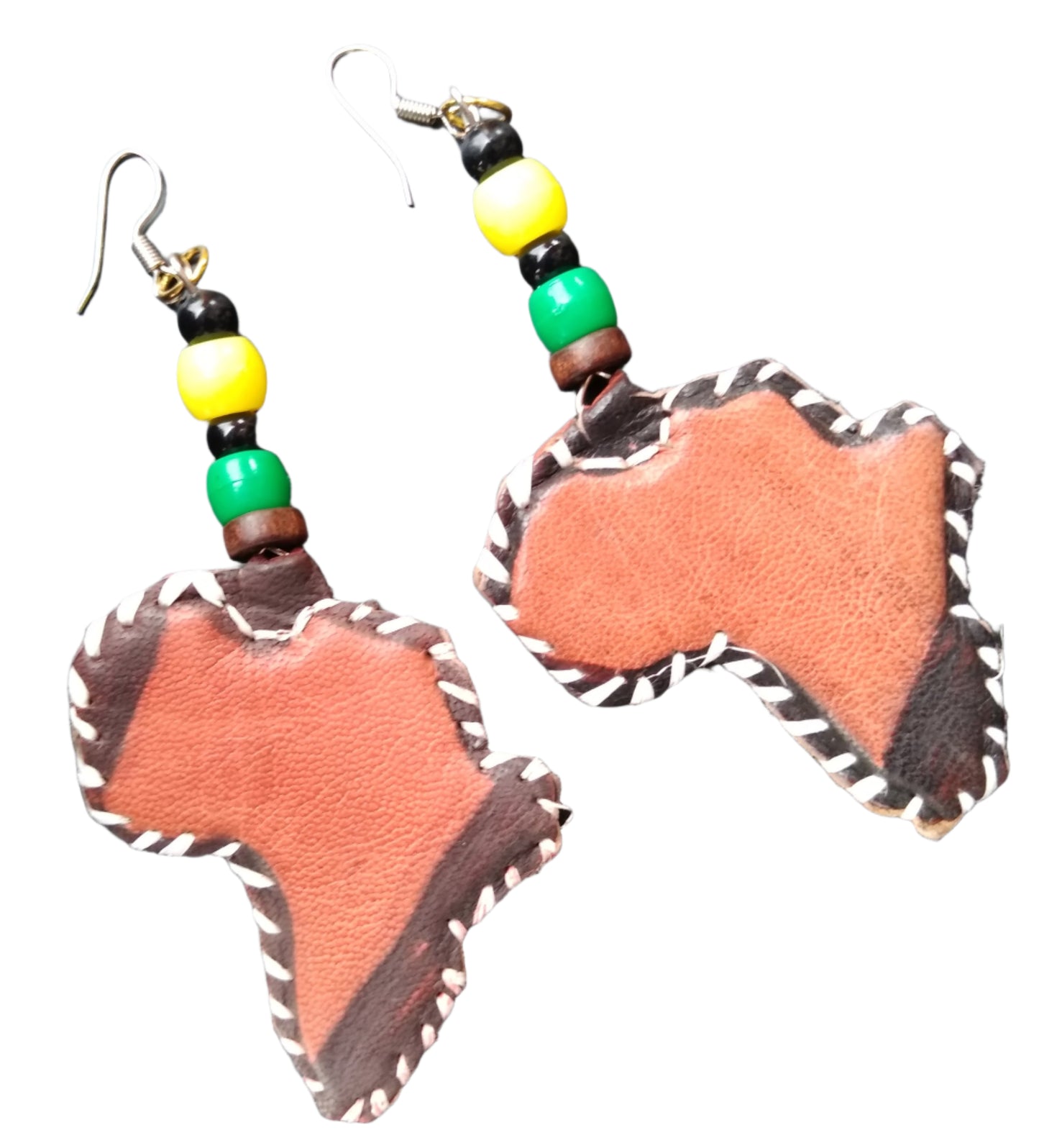 Africa Rising Leather Map Earrings