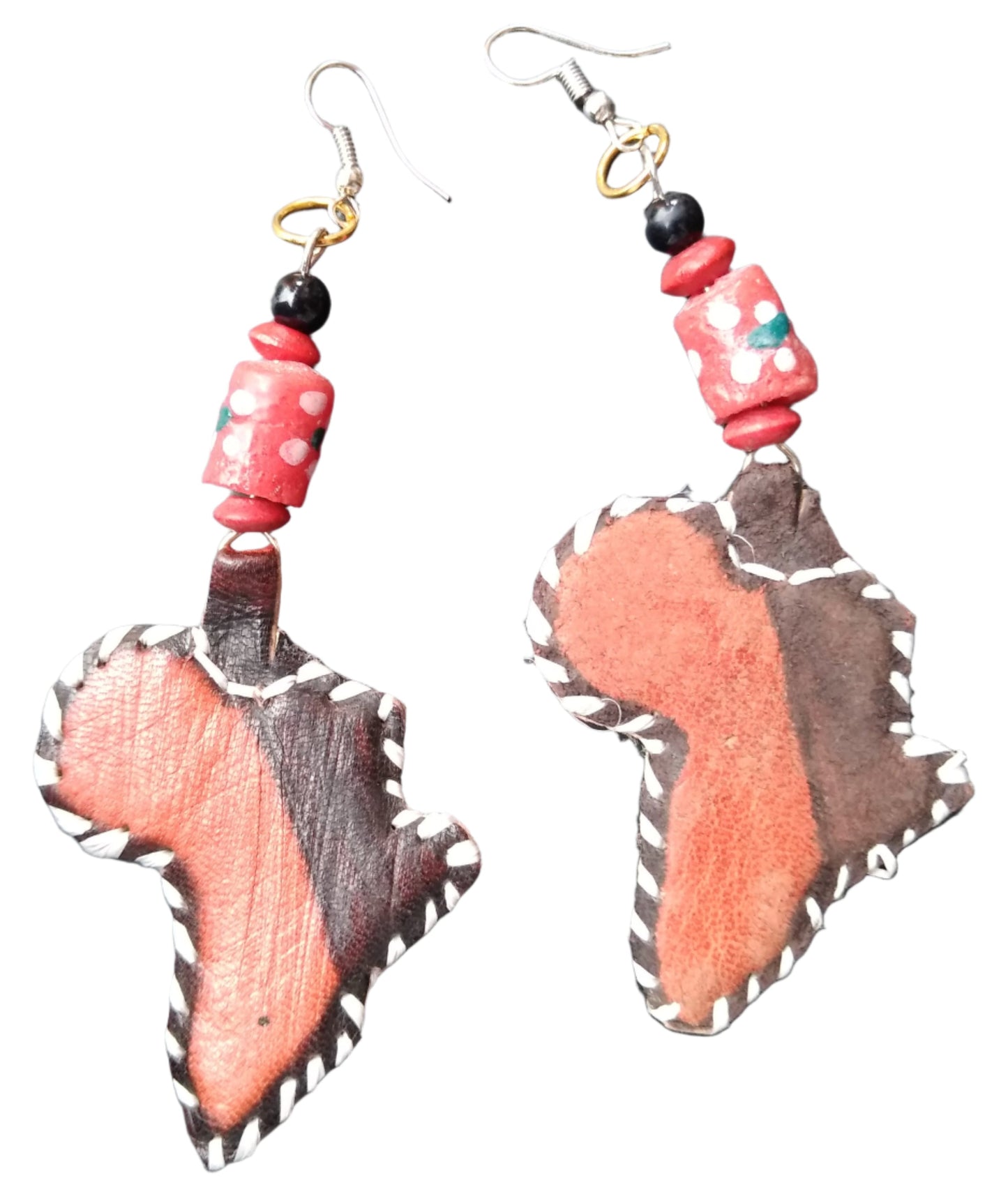 Africa Rising Leather Map Earrings