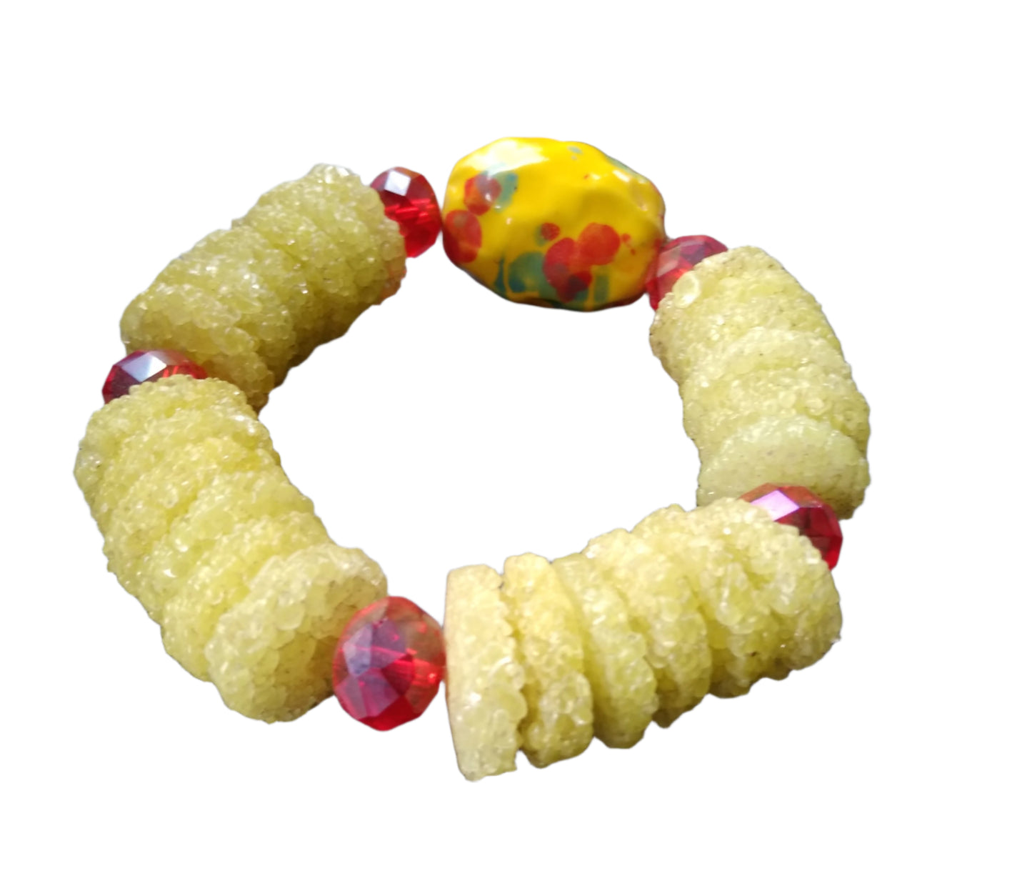 Lemon Drop Textured Bead Bracelet