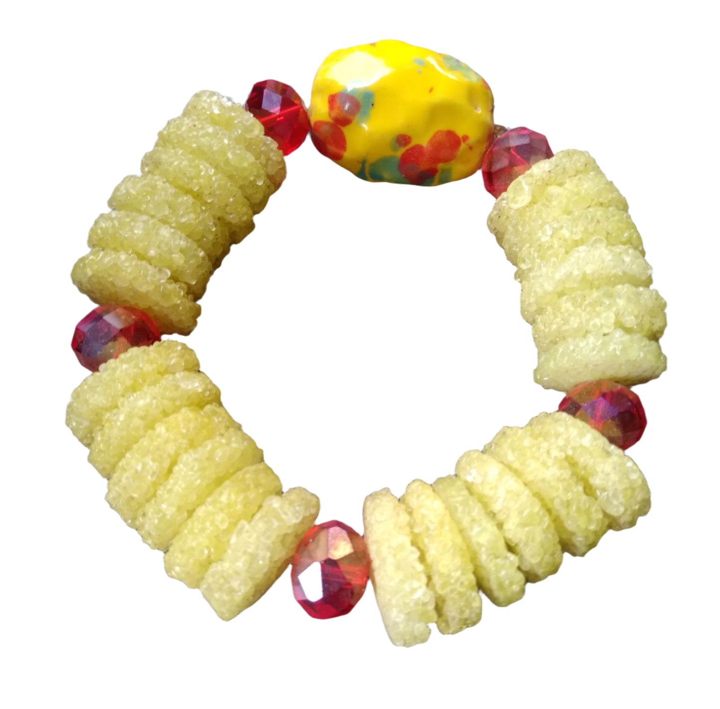 Lemon Drop Textured Bead Bracelet