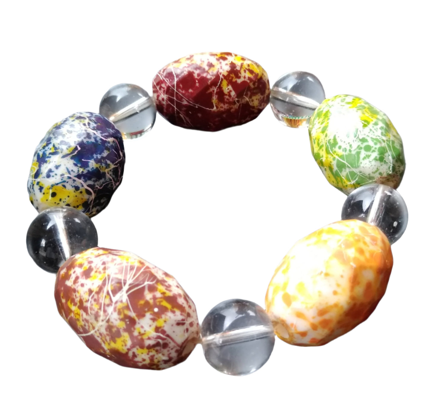 Garden Mosaic Oval Bead Bracelet