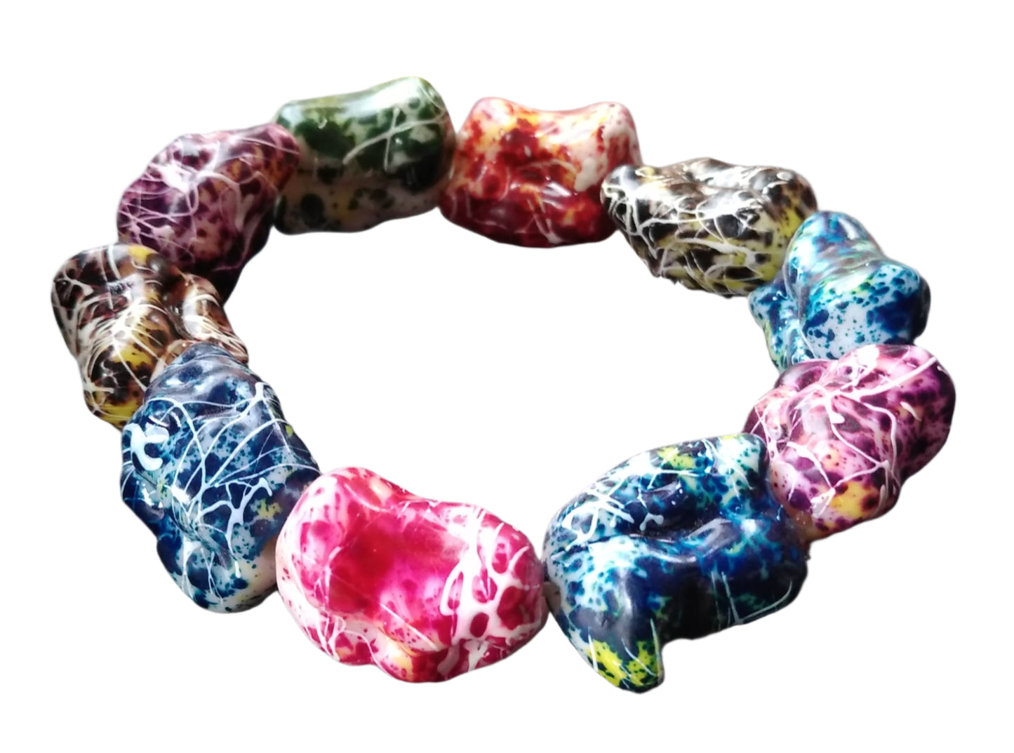 Cosmic Splash Irregular Chunky Bead Bracelet