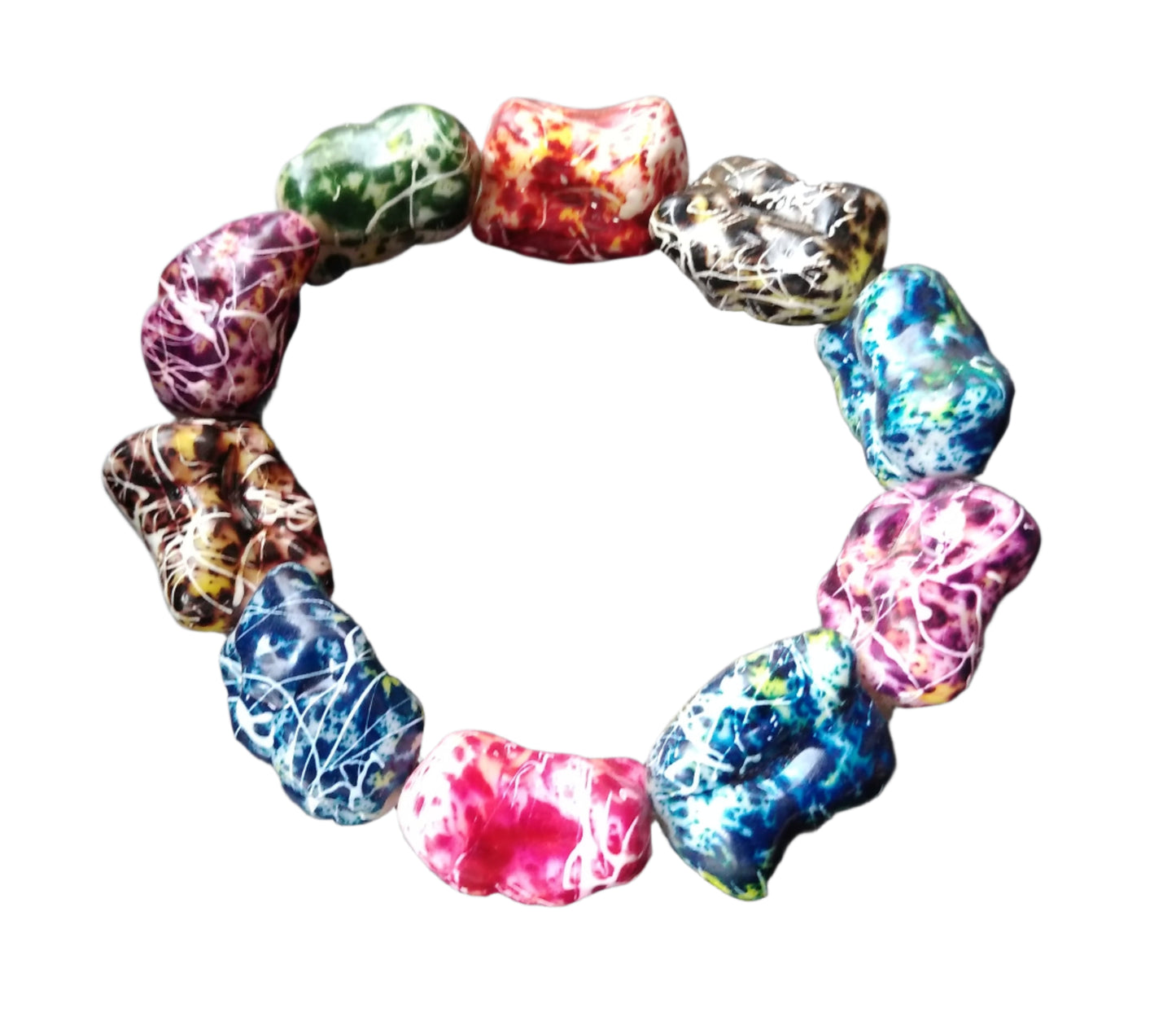 Cosmic Splash Irregular Chunky Bead Bracelet