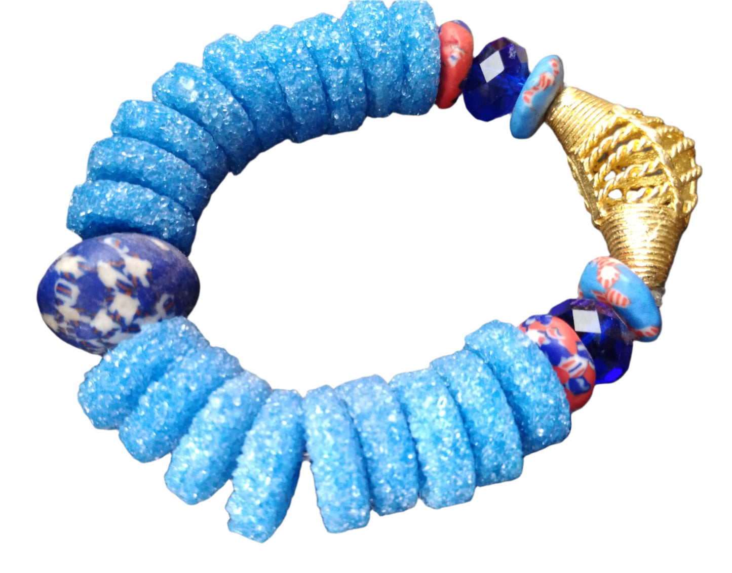 Ocean Treasure Krobo Bead Bracelet