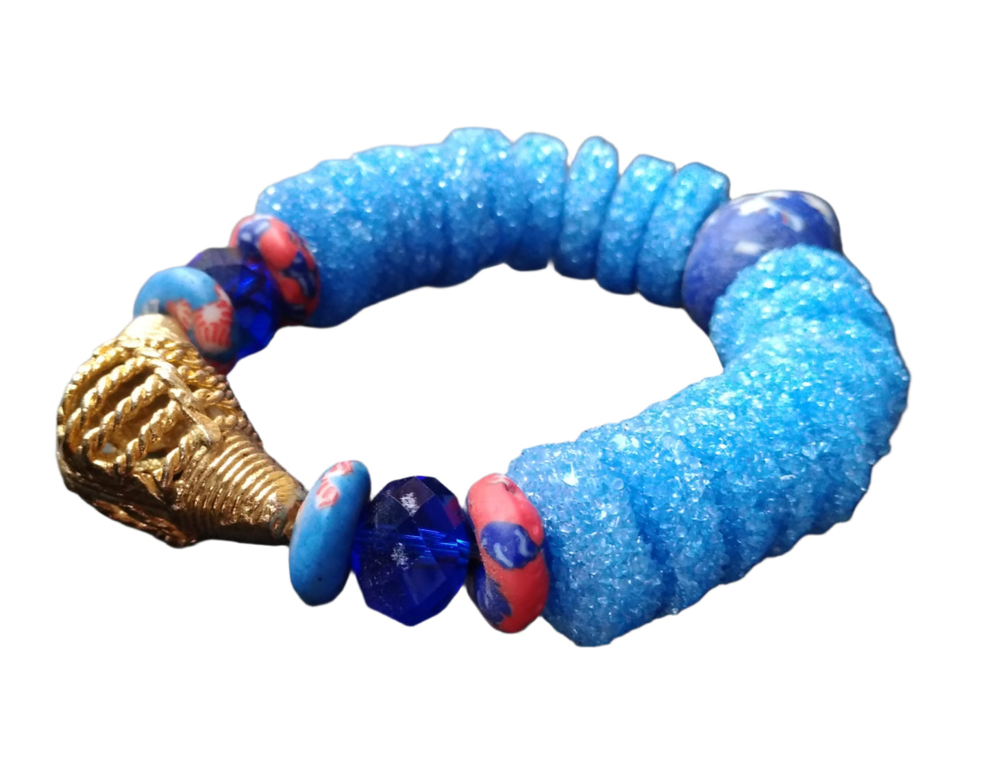 Ocean Treasure Krobo Bead Bracelet