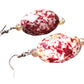 Cranberry Marble Oval Drop Earrings