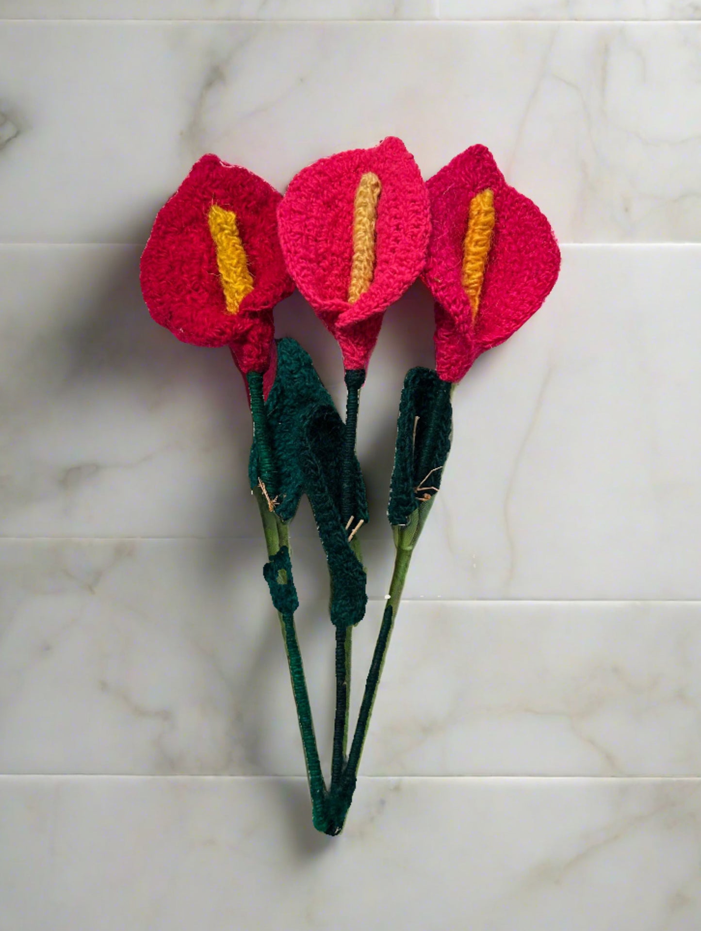 Crochet Calla Lily, Hand Made Knitted Calla Lily