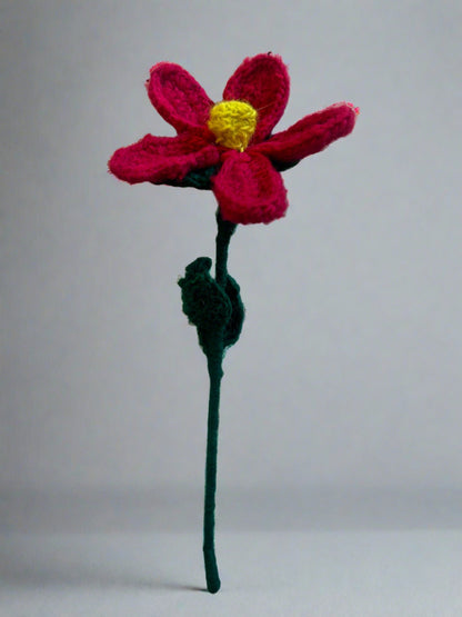 Handmade Fair Trade Wool Daisy – Eco-Friendly, Crocheted, Unique Floral Decoration