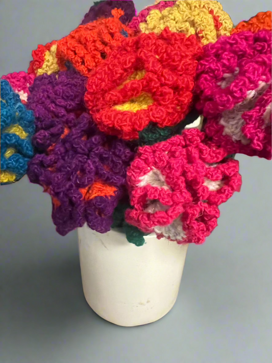 Handmade Fair Trade Wool Carnation – Eco-Friendly, Crocheted, Unique Floral Decoration