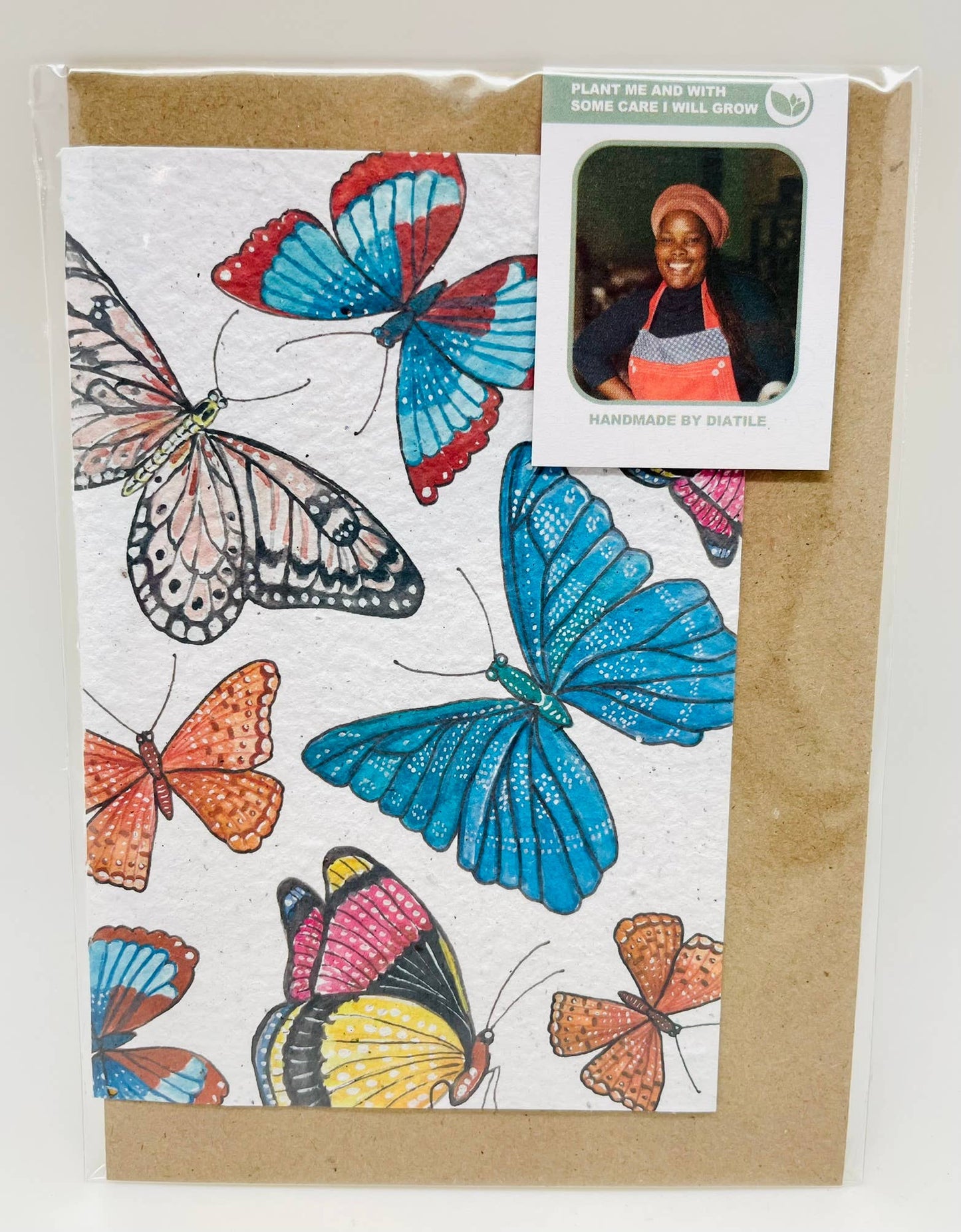 Growing Paper greeting card - Butterfly Print: Paper Band