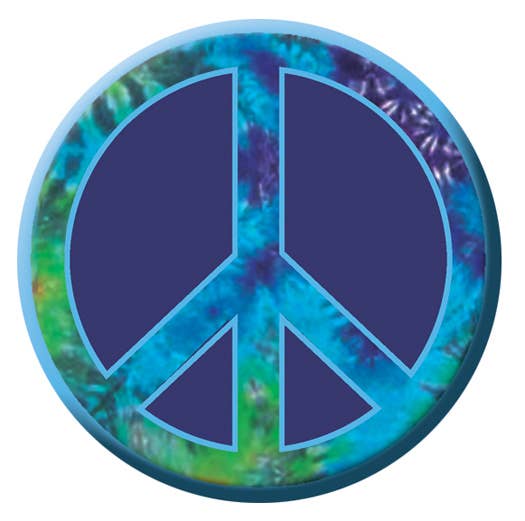 Button - Peace Symbol - Tie-Dye