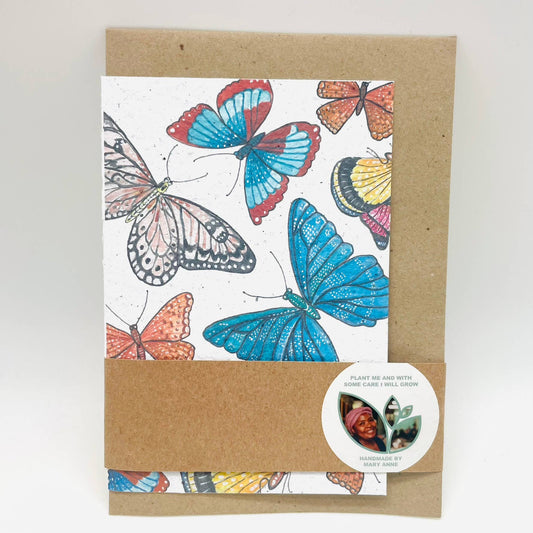 Growing Paper greeting card - Butterfly Print: Paper Band