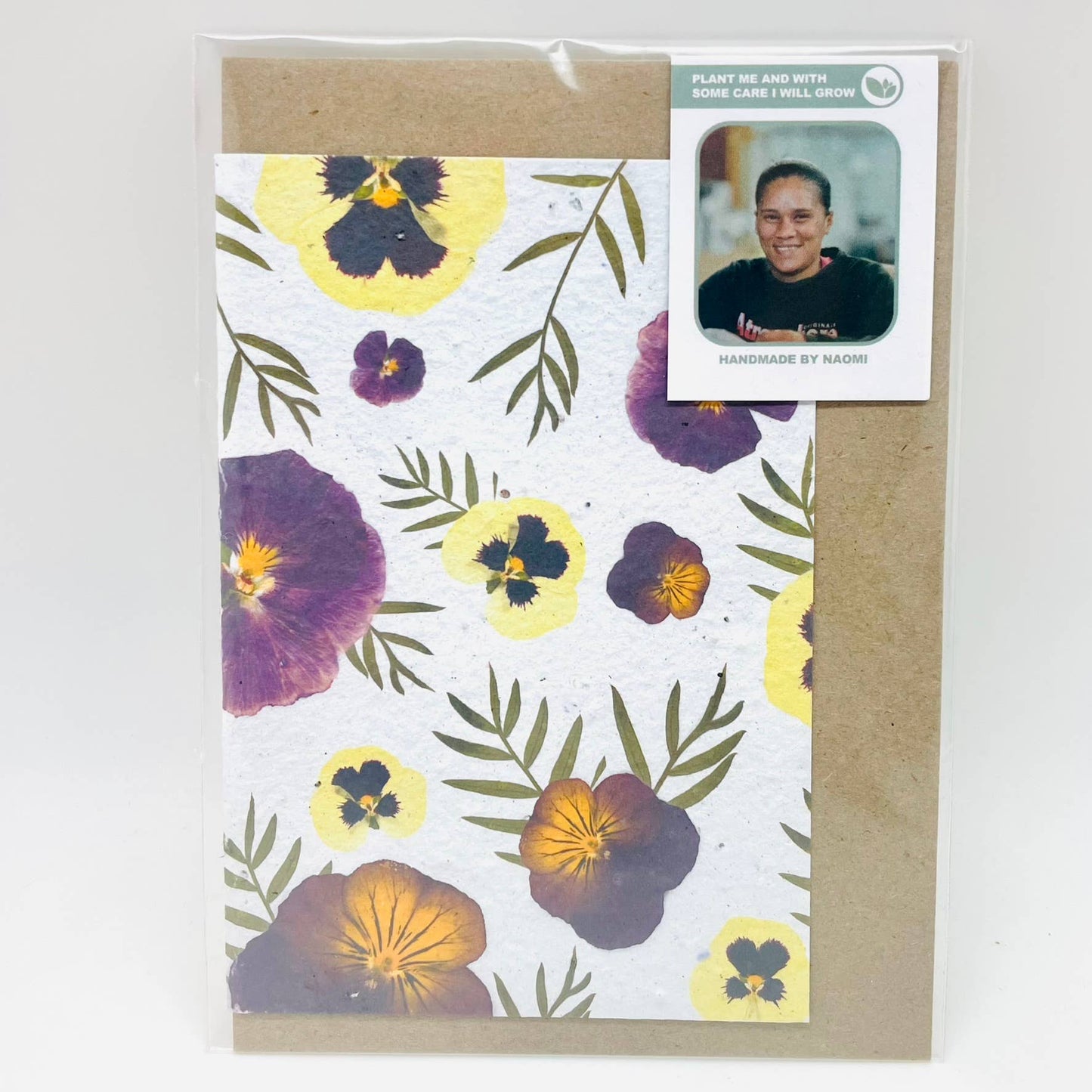 Growing Paper greeting card - Pansy Love: Paper Band