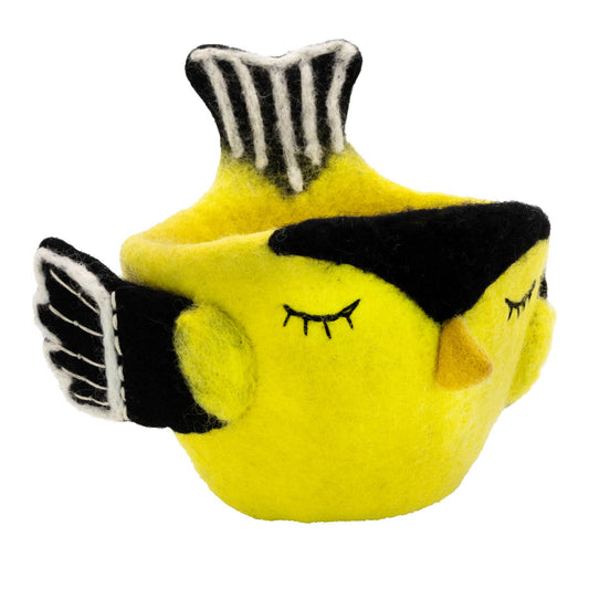 Goldfinch Felt Pot